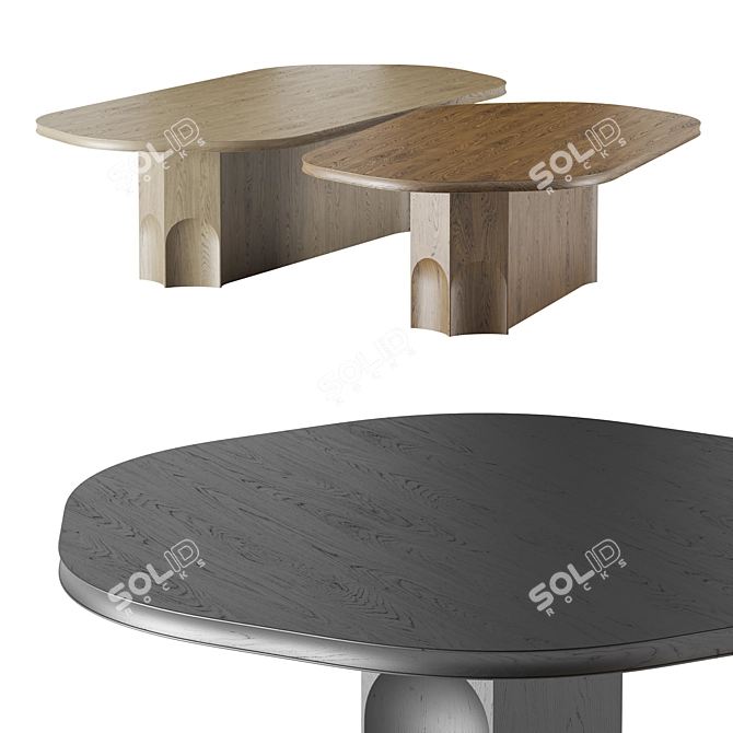 Elegant Grace Dining Tables 3D model image 2