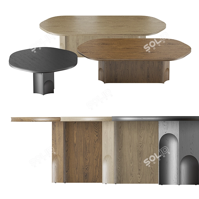 Elegant Grace Dining Tables 3D model image 3