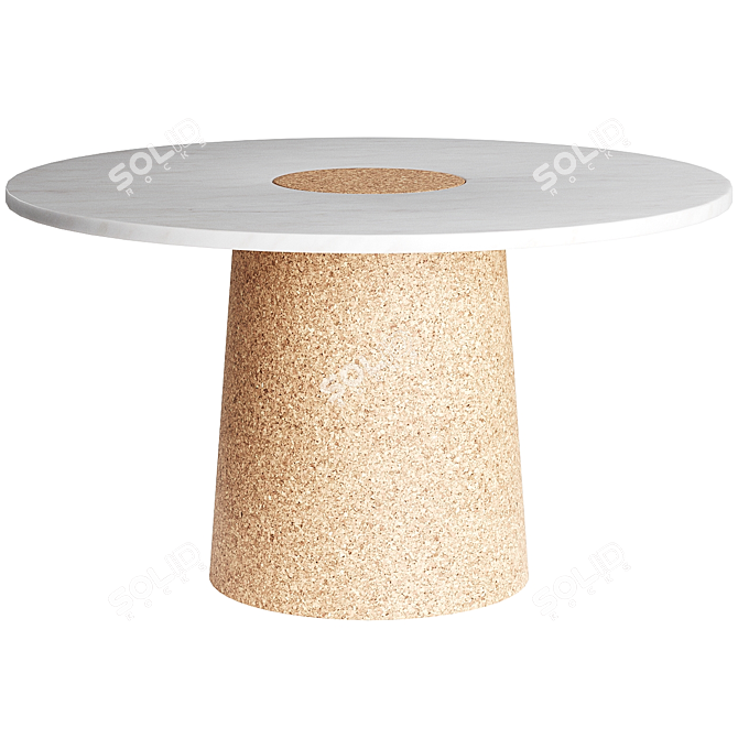 Marble & Cork Dining Table 3D model image 1