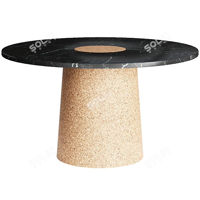 Marble & Cork Dining Table 3D model image 2