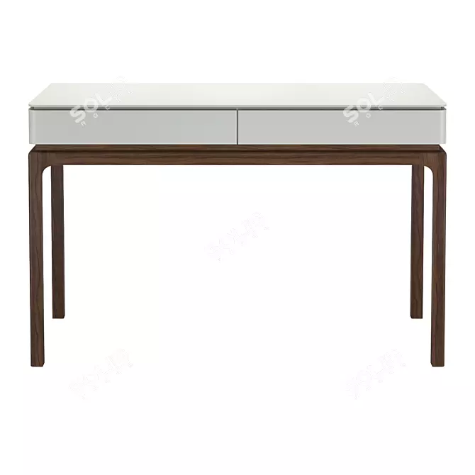 CALPE Vanity Table Ivory Walnut 3D model image 2