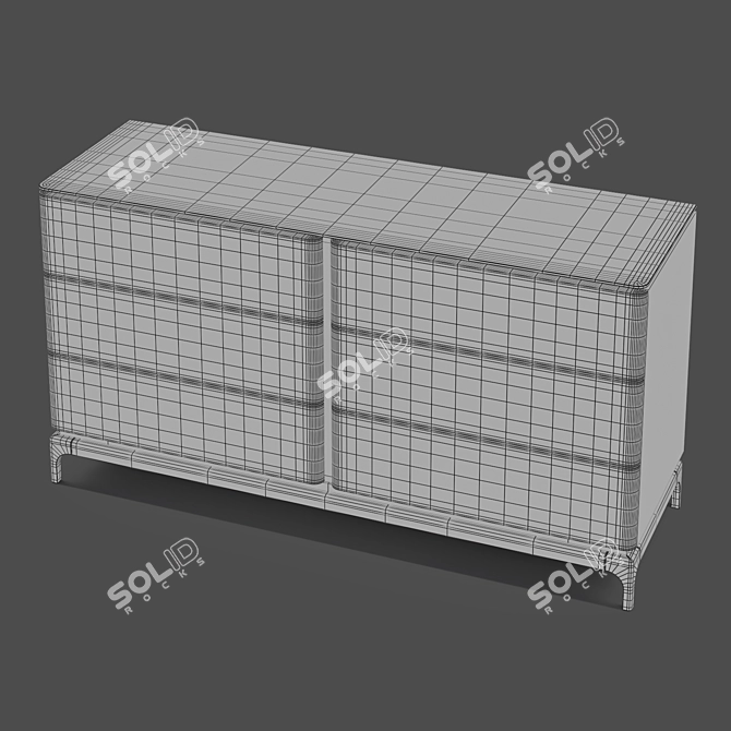 Modern Comode with Walnut Base 3D model image 3