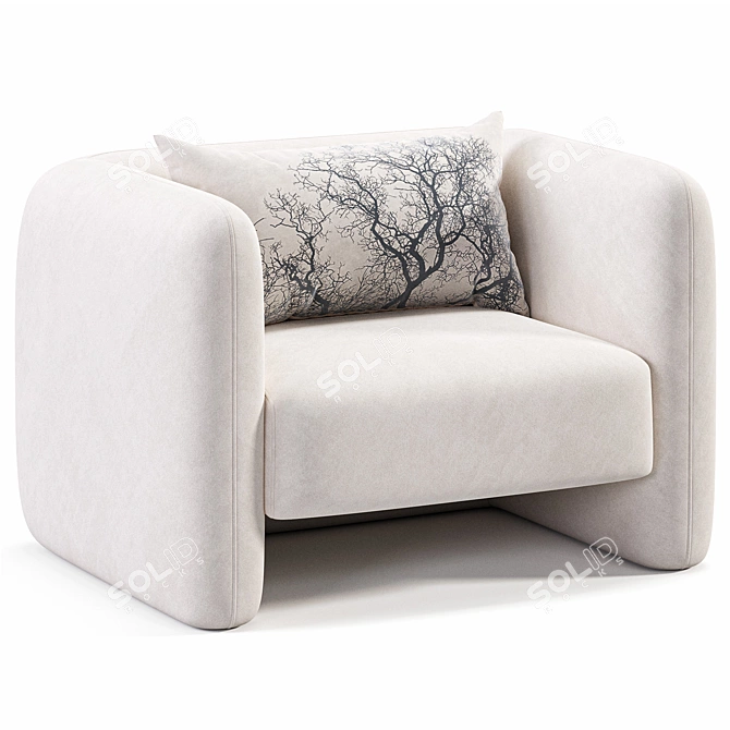 Modern Jacob Armchair: Sleek Design 3D model image 1