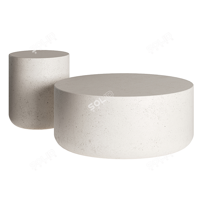 Sculptural Elegance Cimento Coffee Table 3D model image 3