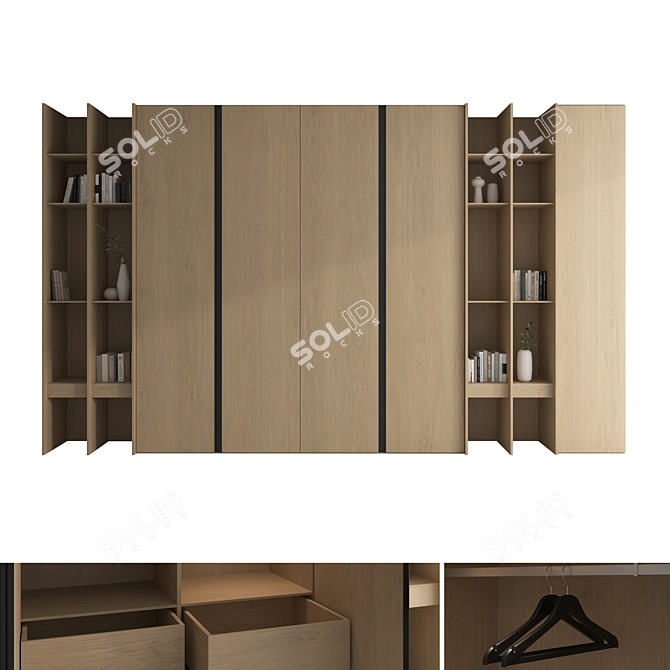 3D Wardrobe Set with Textures 3D model image 1