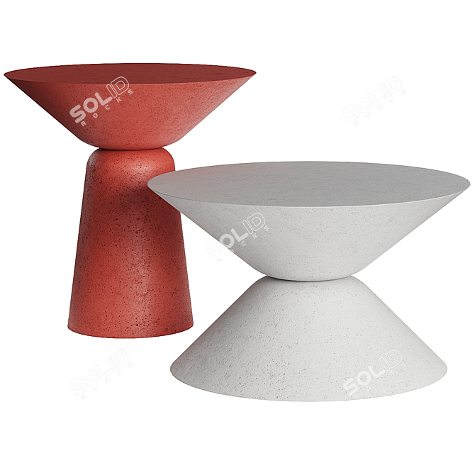 Sculptural Murano Glass Coffee Tables 3D model image 1