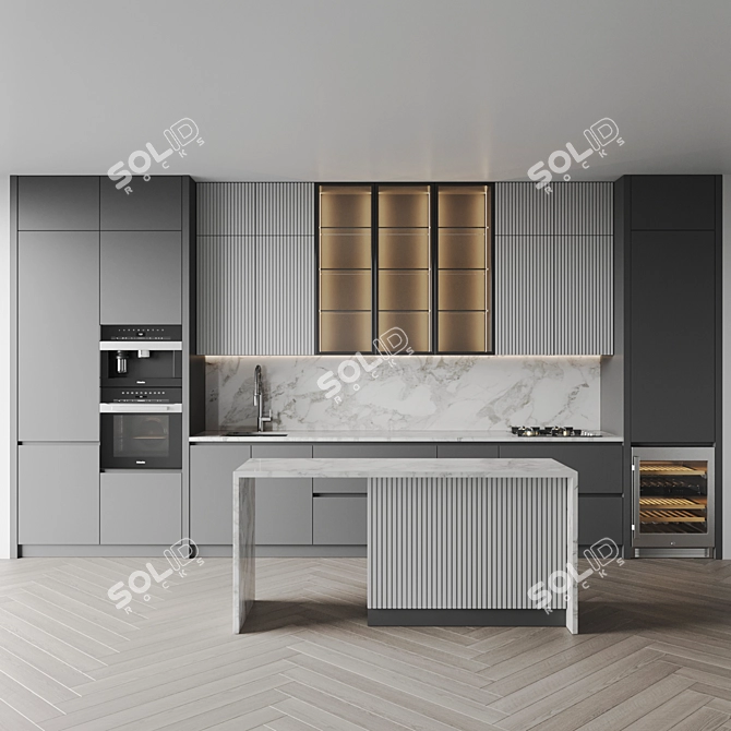 Modern Kitchen 3D Models Set 3D model image 1