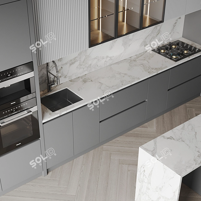 Modern Kitchen 3D Models Set 3D model image 3