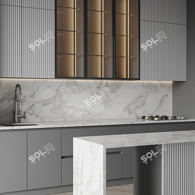 Modern Kitchen 3D Models Set 3D model image 4