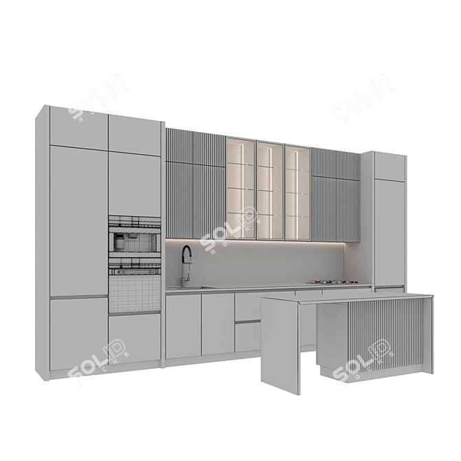 Modern Kitchen 3D Models Set 3D model image 6