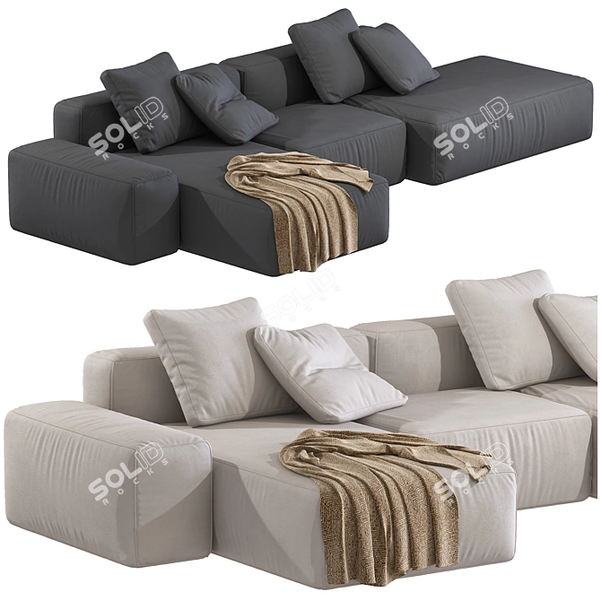 Modular Sectional Sofa BOTTLE NAVI 3D model image 1