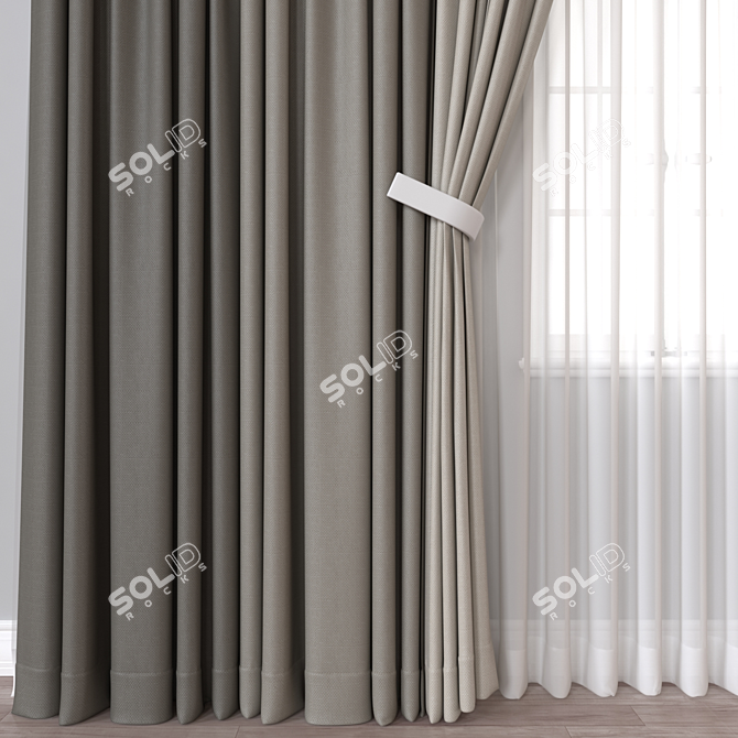 Vray Rendered Curtain 3D Model 3D model image 2