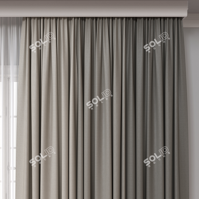 Vray Rendered Curtain 3D Model 3D model image 3