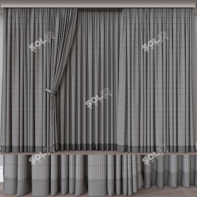 Vray Rendered Curtain 3D Model 3D model image 4