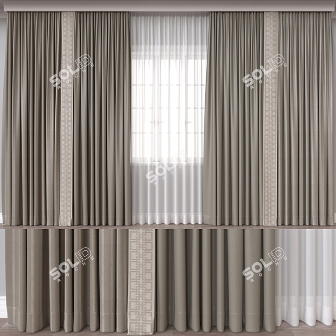 Multiformat 3D Curtain Model, 126197 Polys 3D model image 1