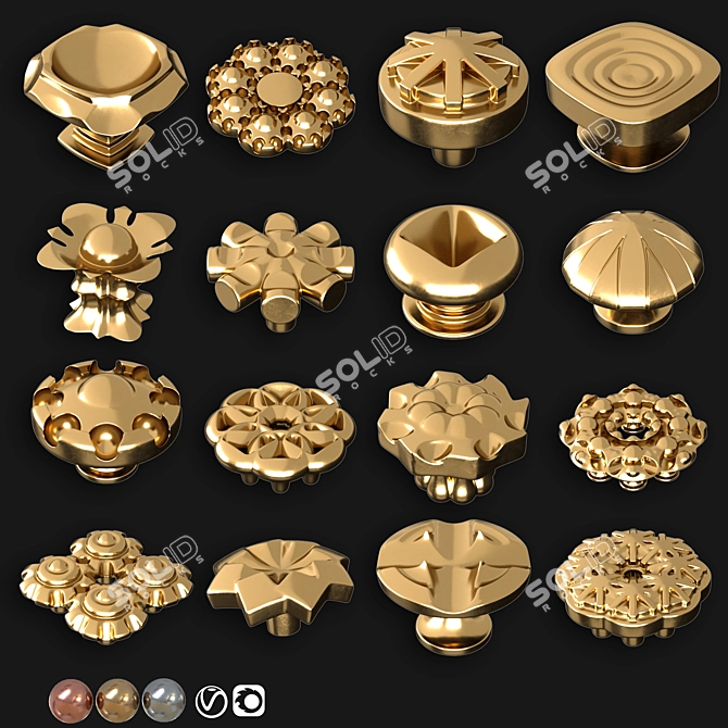 Versatile Door Knobs Set 0028 3D model image 2