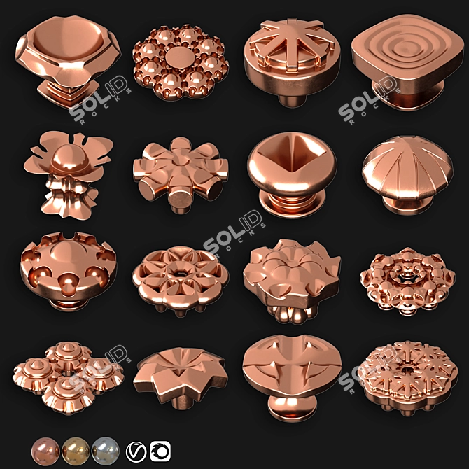 Versatile Door Knobs Set 0028 3D model image 3