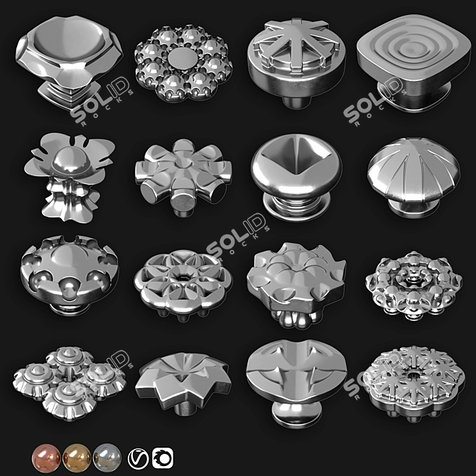 Versatile Door Knobs Set 0028 3D model image 4