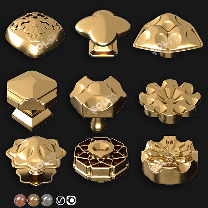 Versatile Door Knobs Set 0028 3D model image 6