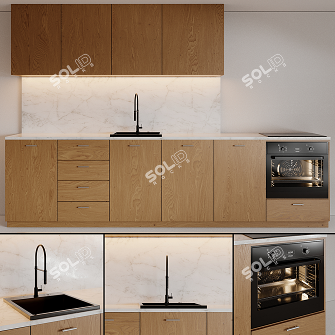 - Modern Kitchen 3D Model with PBR Textures 3D model image 1