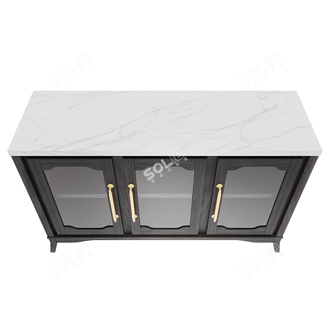 Elegant Marble Dining Server 3D model image 4