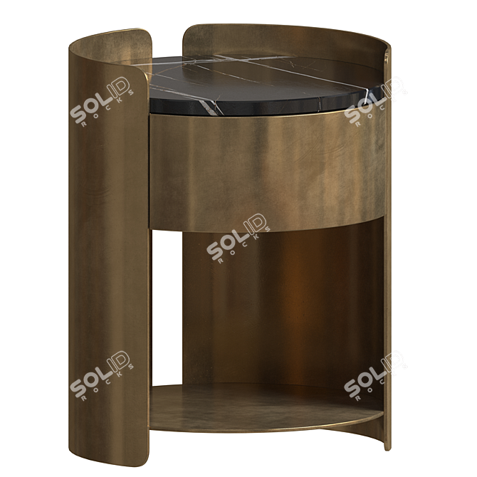 Sleek Doric Night Stand 3D model image 1