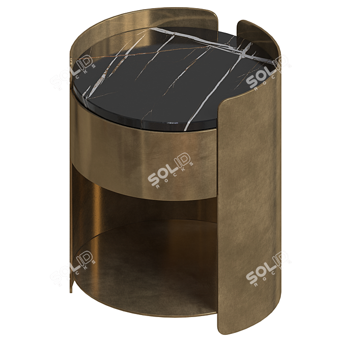 Sleek Doric Night Stand 3D model image 2