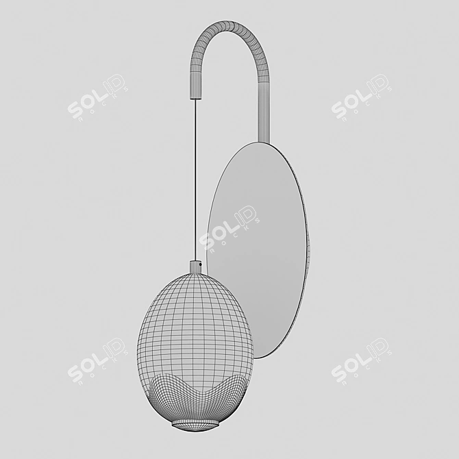 Berti Chrome Wall Sconce LED 3D model image 2