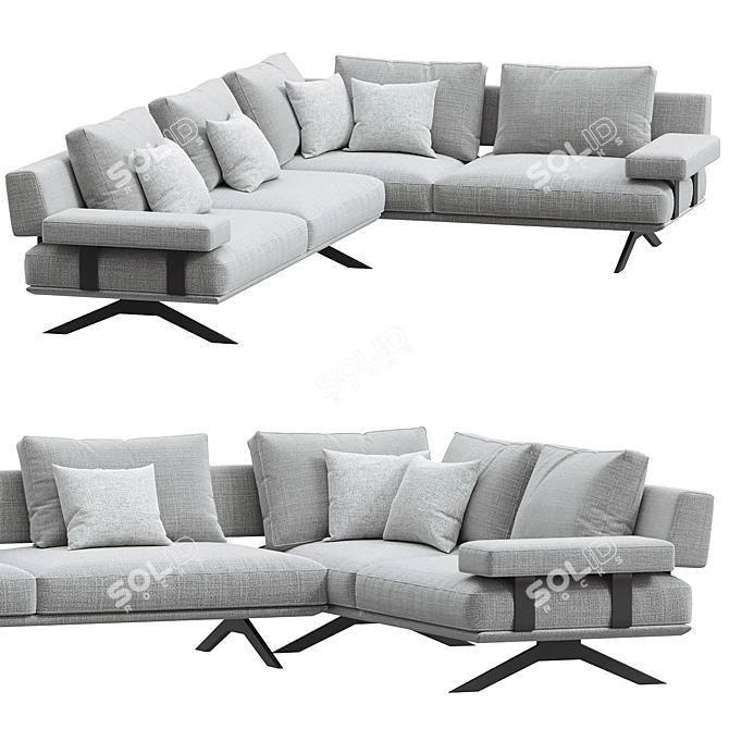 Elegant Olta Elixir Sofa Option 3D model image 1