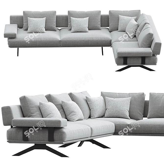 Elegant Olta Elixir Sofa Option 3D model image 2