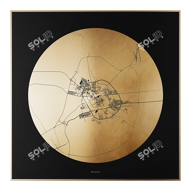 Mappa Mundi Saudi Arabia Print 3D model image 3