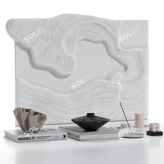 Modern Decorative Set with Statue 3D model image 2