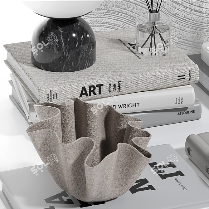 Modern Decorative Set with Statue 3D model image 3