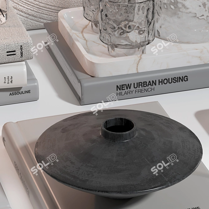 Modern Decorative Set with Statue 3D model image 4