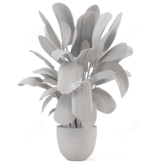 Artisan Stone Pot Indoor Plants 3D model image 5