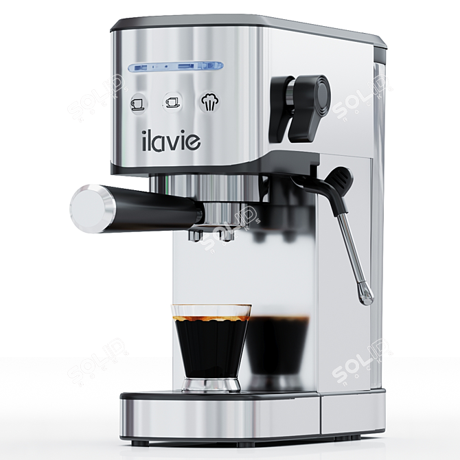 ILAVIE Espresso Machine: Premium Stainless 3D model image 2