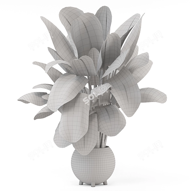  Handmade Stone Pot Indoor Plants 3D model image 5