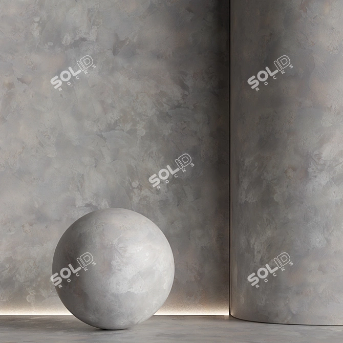 Seamless Grey Decorative Plaster 3D model image 1