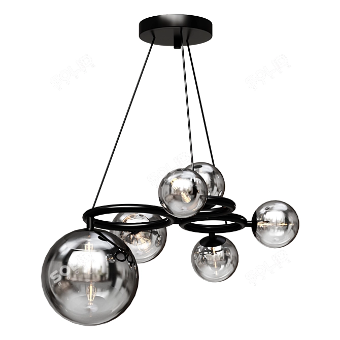 Glass Pendant Chandelier Wendt KG1202P-6 3D model image 1