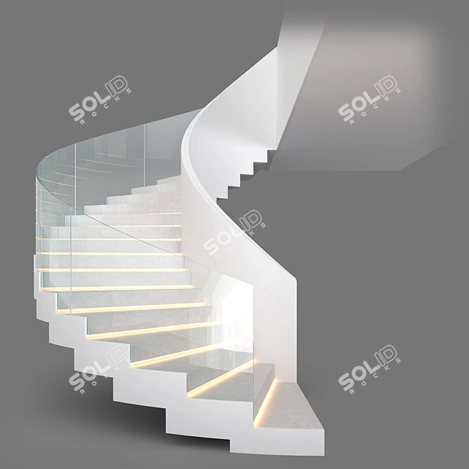 Modern Spiral Staircase Kit 03 3D model image 1