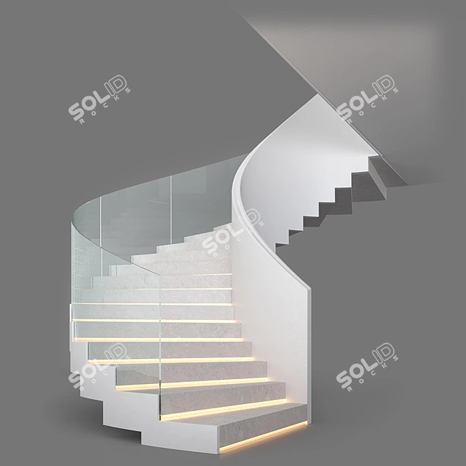 Modern Spiral Staircase Kit 03 3D model image 3