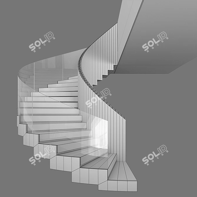 Modern Spiral Staircase Kit 03 3D model image 5