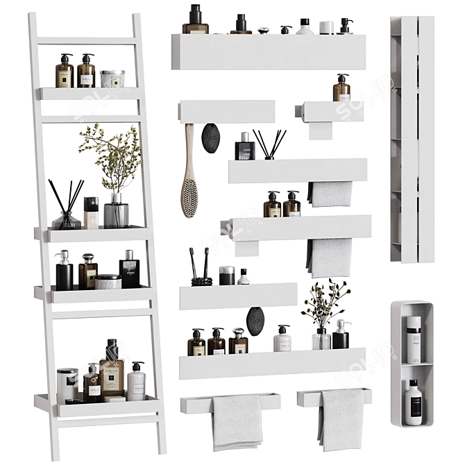 Tezza 02 Bathroom Accessories Set 3D model image 2