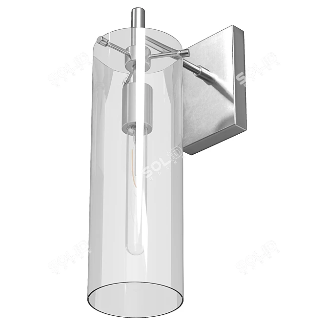 Polished Nickel Wall Sconce 3D model image 5