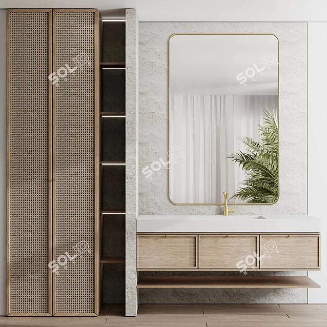 Mina Set 74 Bathroom Furniture 3D model image 1