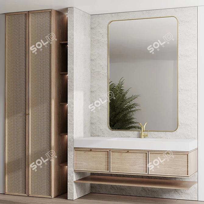 Mina Set 74 Bathroom Furniture 3D model image 2