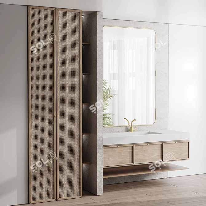 Mina Set 74 Bathroom Furniture 3D model image 3