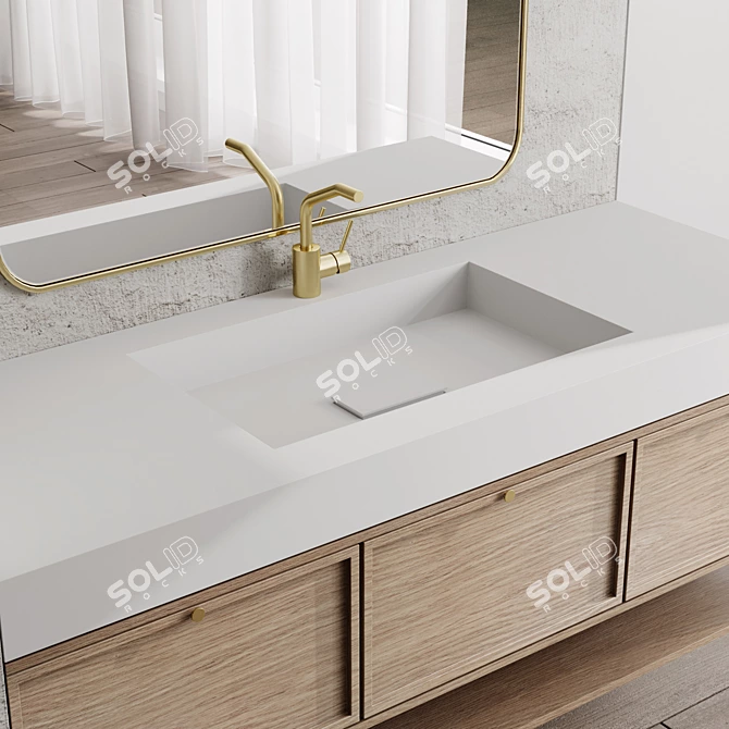 Mina Set 74 Bathroom Furniture 3D model image 4