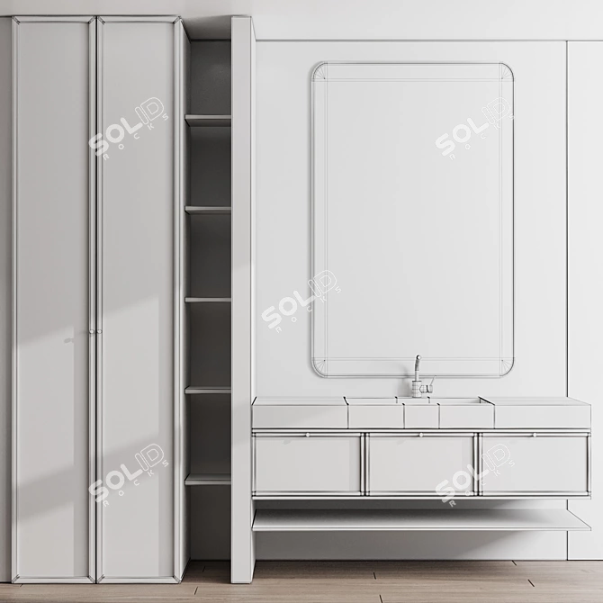 Mina Set 74 Bathroom Furniture 3D model image 5