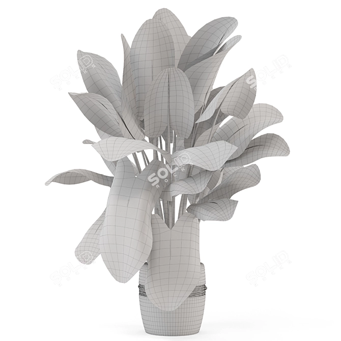 Handmade Stone Pot Indoor Plants 3D model image 7